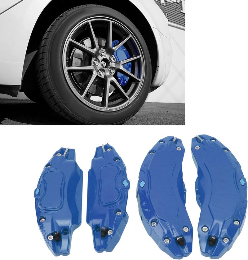 Sorandy Caliper Covers Set of 4 Compatible with Accessories, Brake Caliper Cover Front Rear Aluminum Alloy, Brake Caliper Covers for 2020-2023 19 20in Wheels hub (Blue) - Image 3